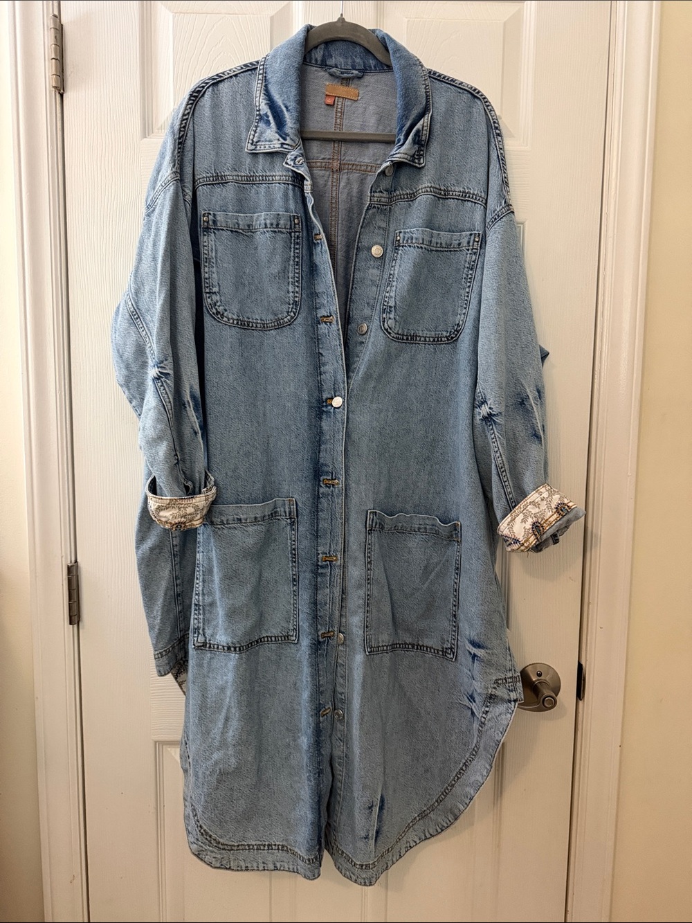 Anthropologie Pilcro Draped Denim Duster Jacket